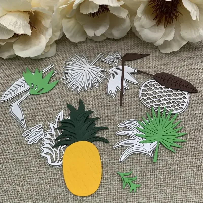 

Металлические вырубные формы-трафареты для декоративной вырезки в виде листьев ананаса для скрапбукинга и рукоделия