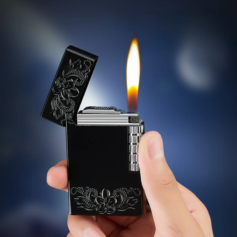 Personalized Creative Noble Version Loud Sound Side Grinding Wheel Open Flame Lighter Metal Open Flame Gift Cigarette Lighter