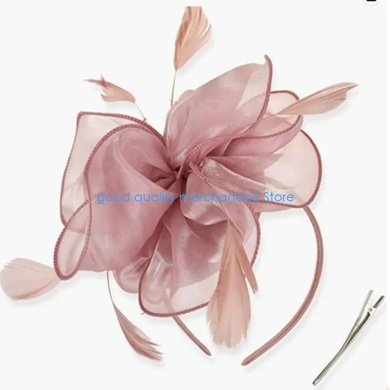 Y5JD Nữ Fascinator Băng Đô Tiệc Trà Băng Đô Lông Fascinator Băng Đô