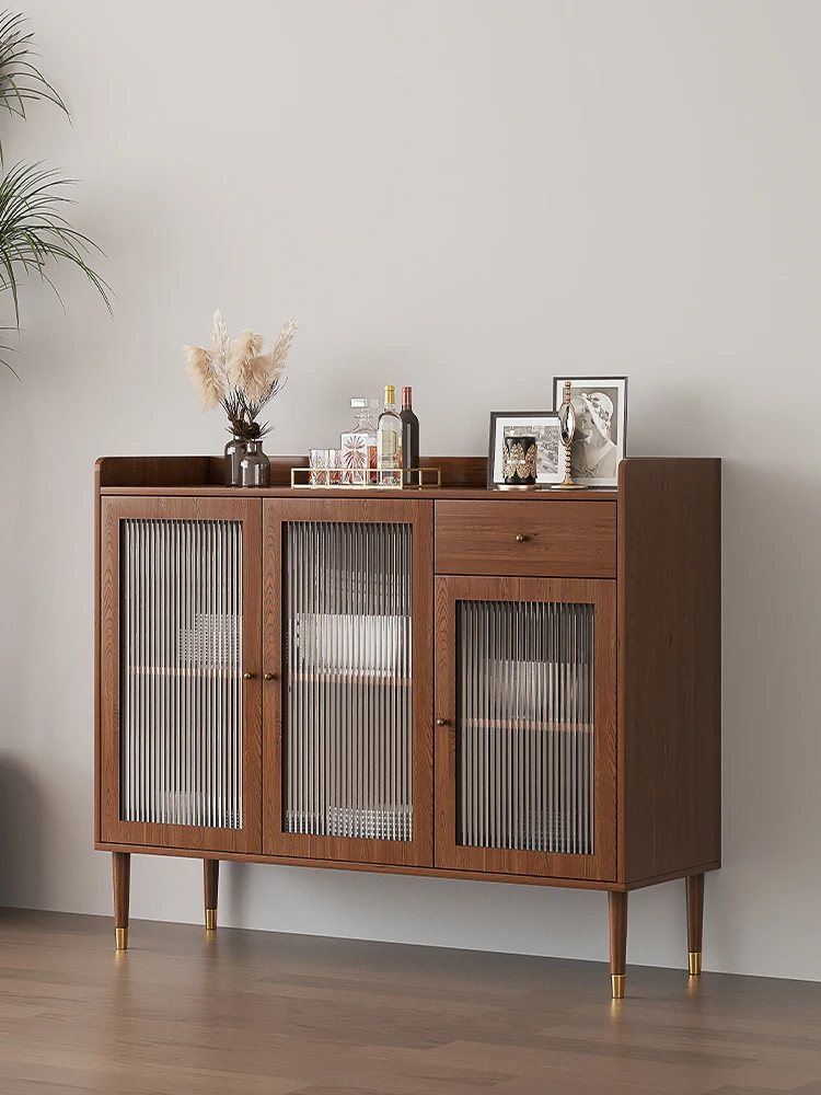 

Solid wood sideboard ultra-thin 30cm household storage tea cupboards tea cabinets small wall kitchen low lockers.