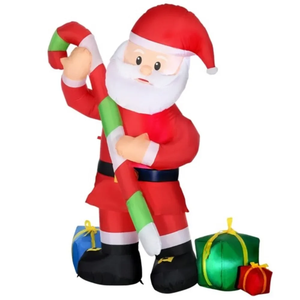 Christmas ornaments: Santa Claus, inflatable with big canes, candy and gift boxes for easy storage of white LED lights