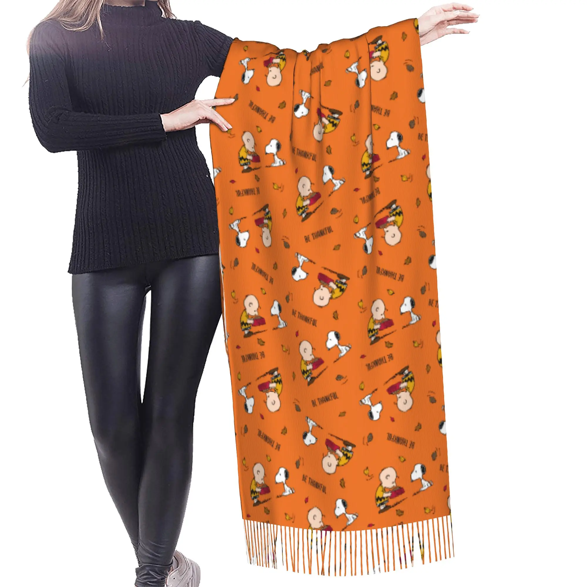 Customized Print S-snoopied Dog Scarf  Men Women Winter Fall Warm Scarves Anime Manga Shawl Wrap