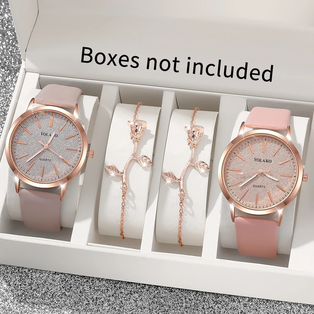 2Pcs Elegant Watch Set, A Gift For Girlfriends And Friends On Valentine's Day, Ramadan, Birthdays, And Various Occasions.