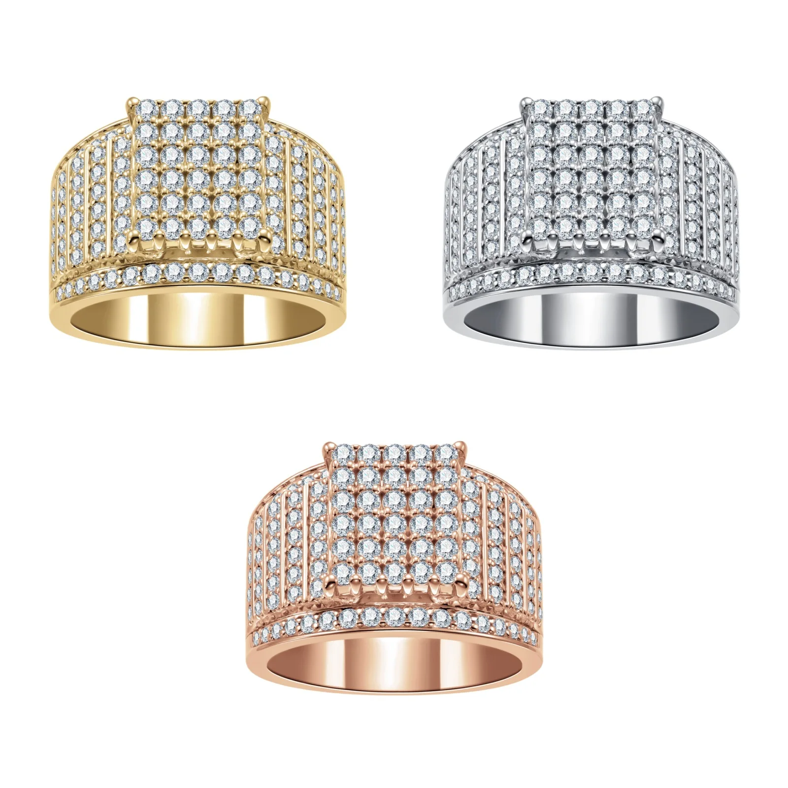 

Мужское кольцо Carnica Real Moissanite с медной вставкой, в стиле хип-хоп, сверкающее, для свадьбы, ювелирное изделие, цвет GRA D, имитация бриллианта, классический роскошный подарок