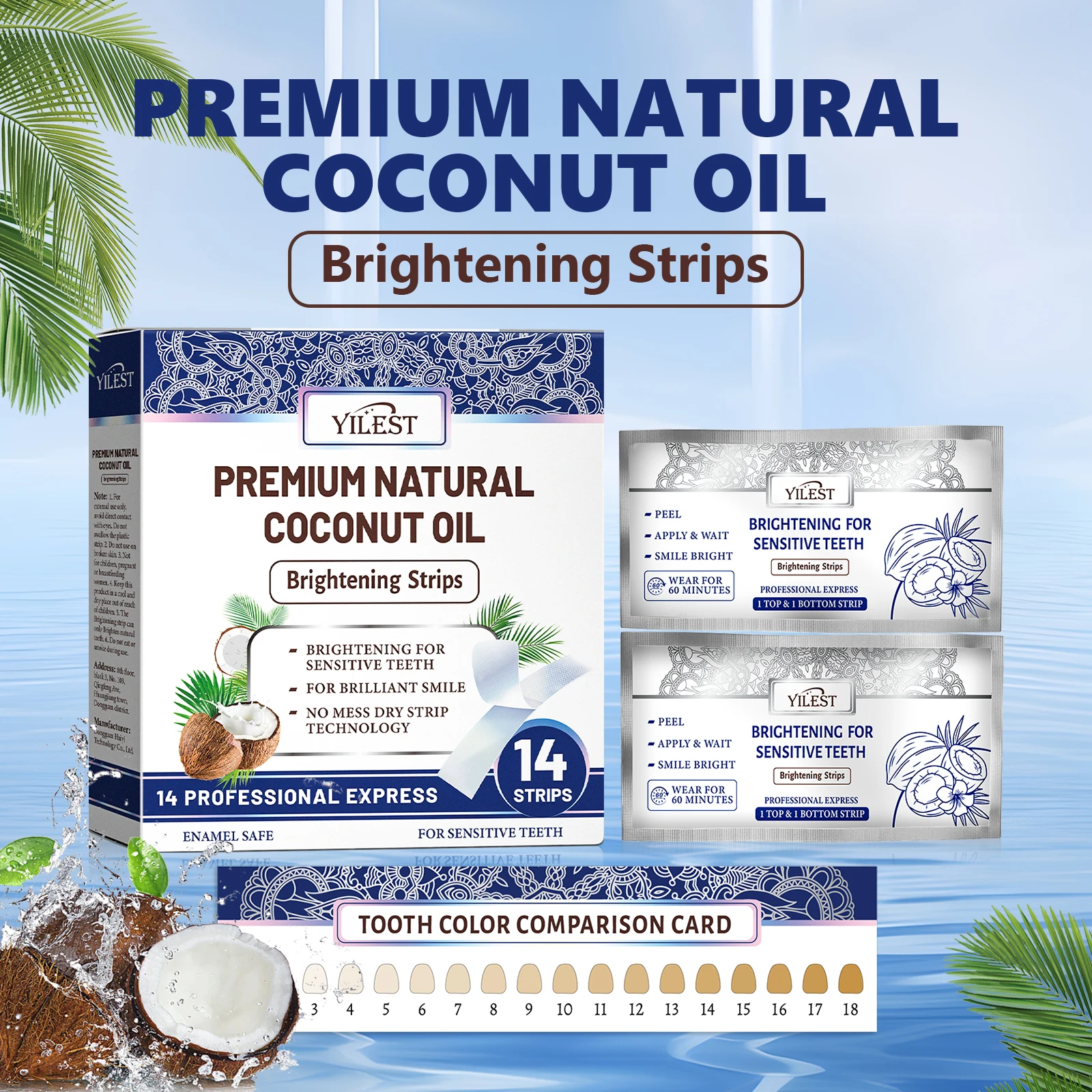 Teeth Whitening Strips 14pcs Cleansing Relief Swell False Tooth Veneers Bleaching Stickers Oral Hygiene Dental Whiten Patch