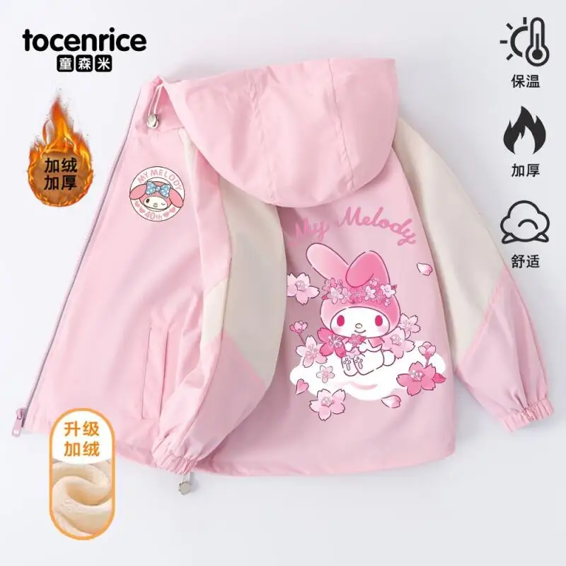 

Куртка Sanrio My Melody для девочек, весна-зима, тонкая утепленная, легкая, повседневная, теплая, ветрозащитная