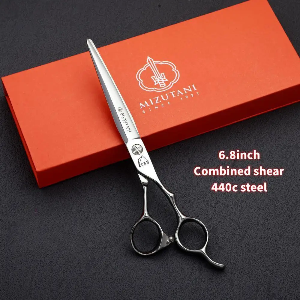 MIZUTANI-440C Aço Profissional Barber Scissors, Hair Thinning Shears, Barbearia Ferramentas de Corte, 6.0-6.5-6.8"