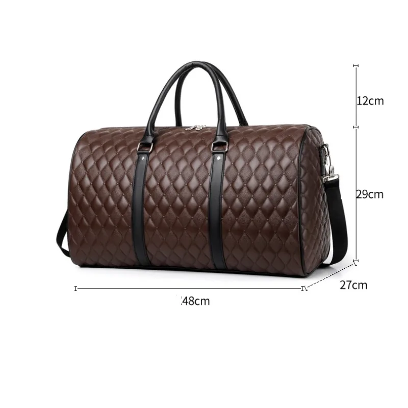 2023 New Portable Pu Leather Travel Bags Men\'s Large Capacity Short Trip Storage Bags For Business Travel Storage Bags 