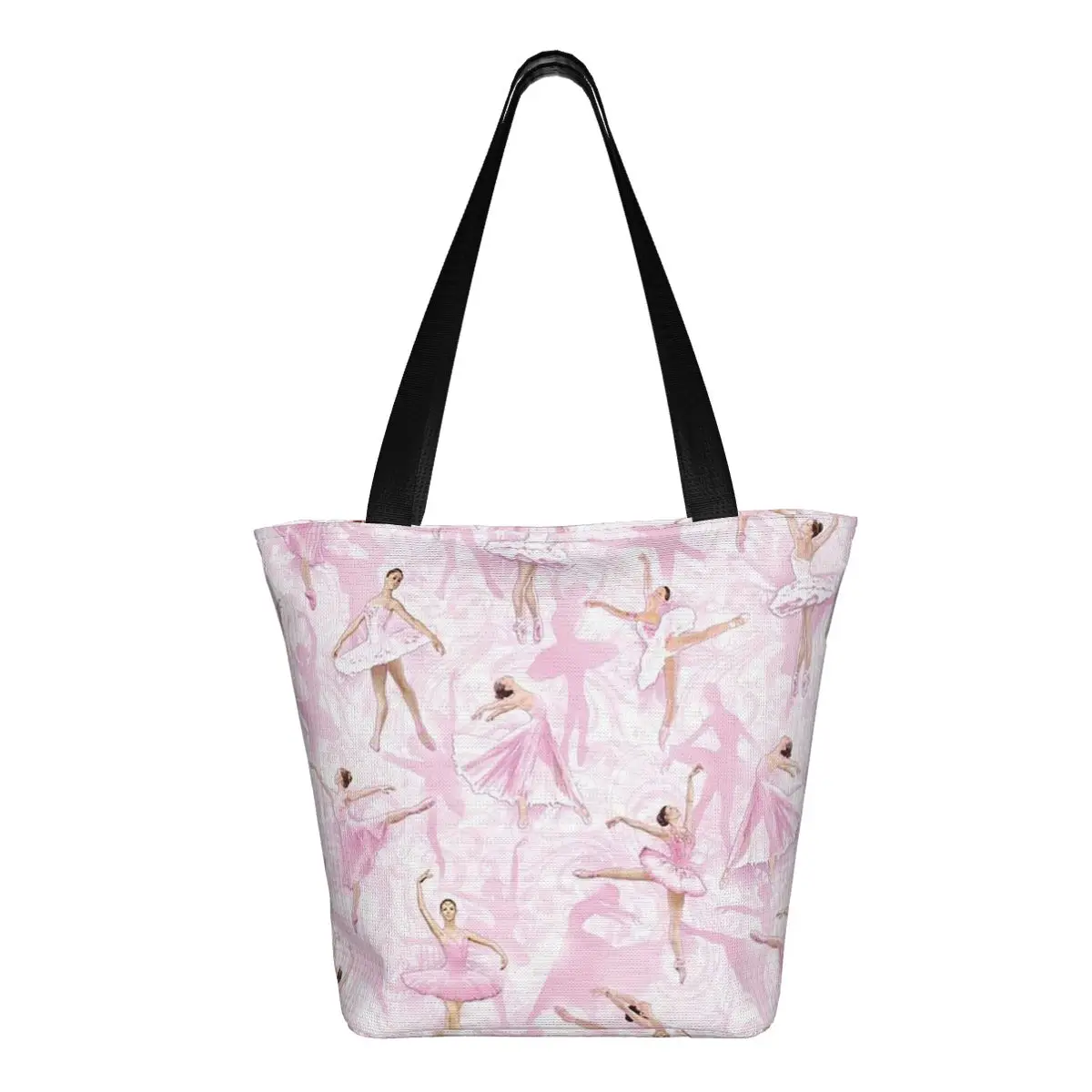 

Балетный танец делает меня бесплатно, танцовщица балерины, сумка для покупок, парусиновая сумка на плечо большой вместимости, сумка для покупок, продуктовая сумка для женщин