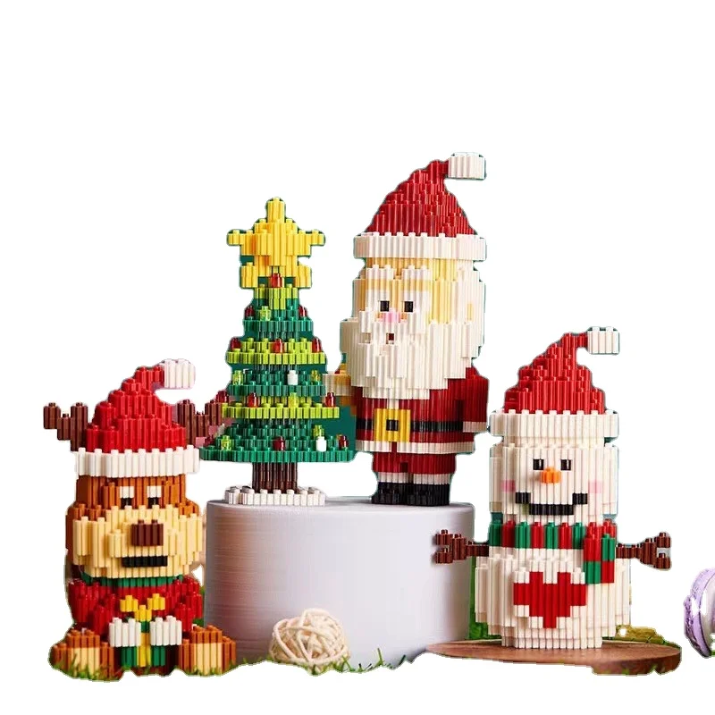 Christmas Santa Claus Model 271-379Pcs Self-Locking Building Blocks DIY Assembled Set Children's Puetic Building Blocks Toys