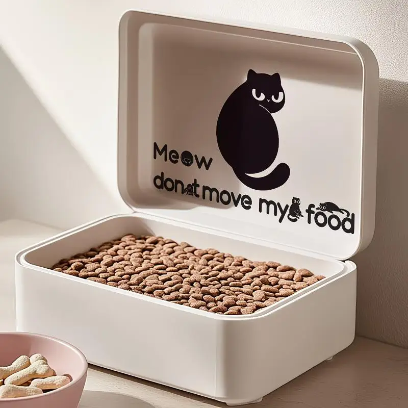 Cat Dog Food Container Sticker Adhesive Removable Waterproof Decals Animal Food Storage Canister Decorative Wall Sticker