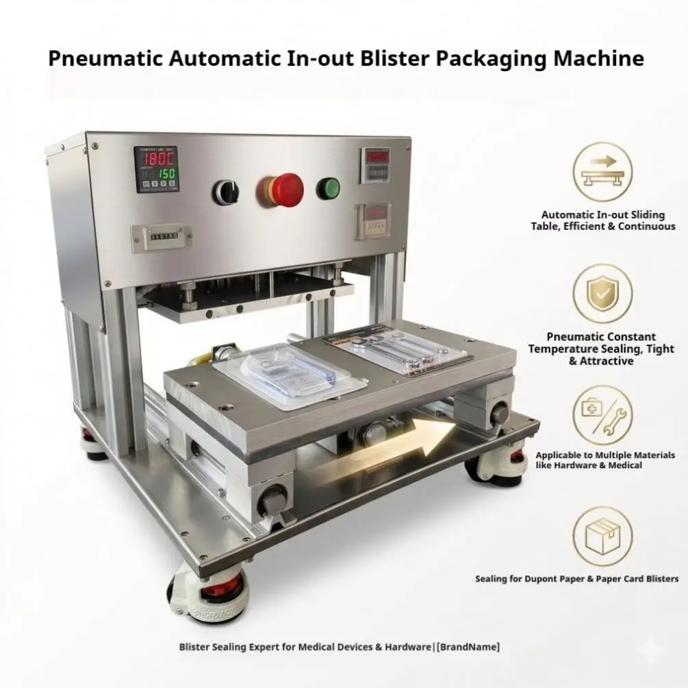 Made Pneumatic Automatic Plastic Tray Sealing Machine For Processed Food Beverage Cheese Bread Ham Customizable Mold