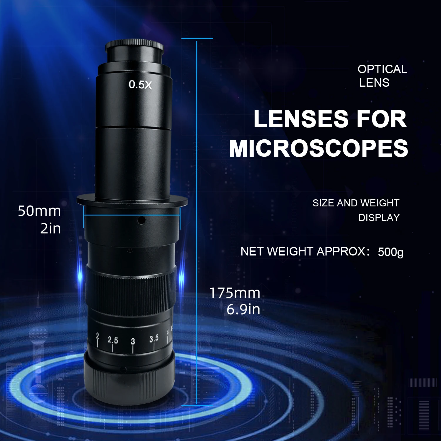 4K Feature HD Video Microscope 1-180X Continuous zoom C-Mount Parfocal Lens Takes Video Pictures Measurement Cellphone Repair