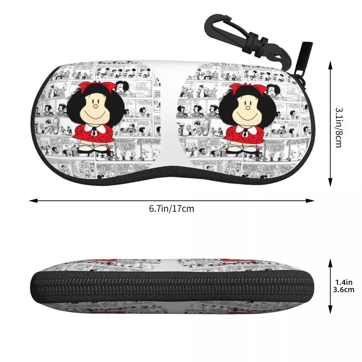 Custom Mafalda Cartoon Quino Comics Shell Eyeglasses Protector Cases Cute Sunglass Case Glasses Bag