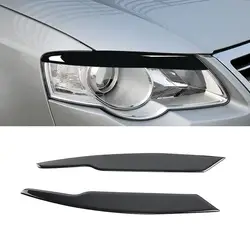 For VW Passat B6 3C 2005-2010 Bright Black Car Exterior Headlights Eyebrows Eyelids Cover Eyelash Head Light Eye Lid Stickers