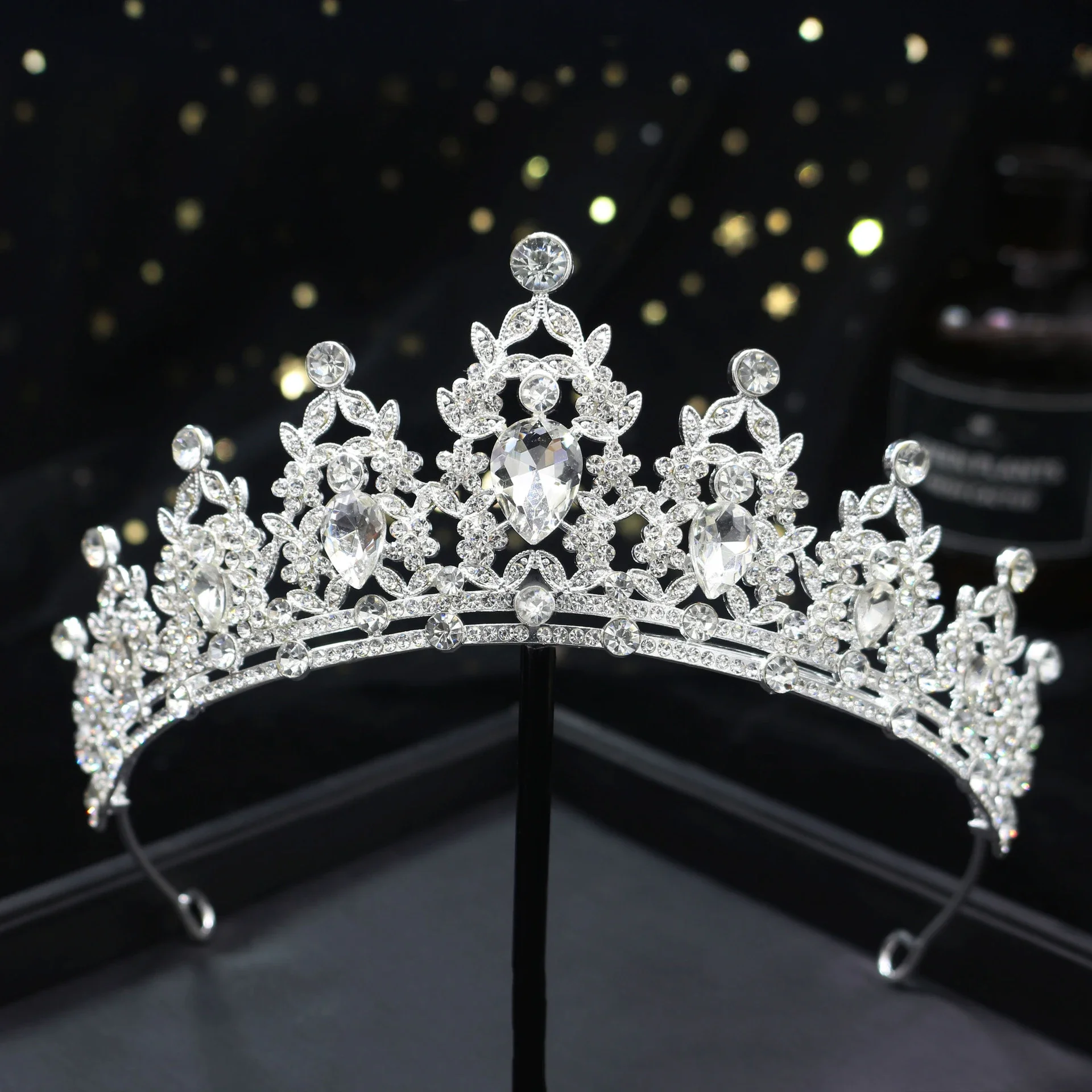 1pc Crown Bridal Vintage Hair Bands Crystal Rhinestone Handmade Hair Bands Crown Princess Birthday Party Plate Headdresses image 4