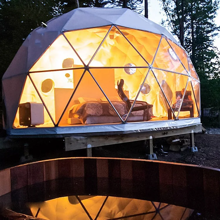 

Luxury 8m Round Dome Tent 360° Panoramic View UV Protection Camping Picnic Preferable
