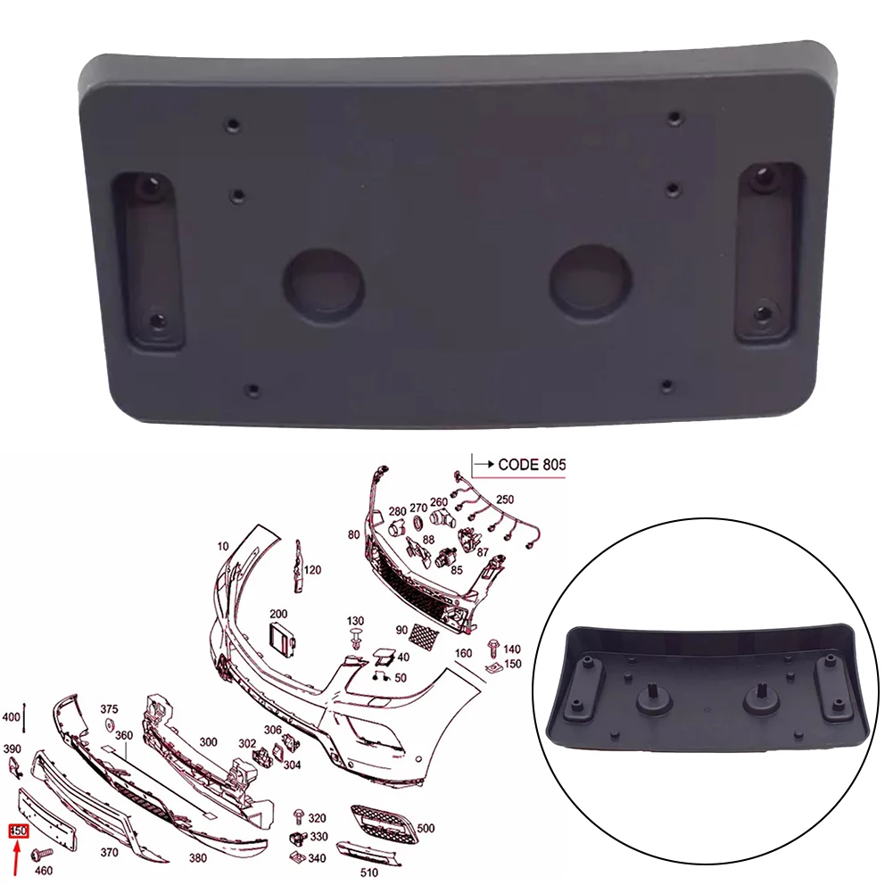 Front Bumper License Plate Mounting Bracket for Mercedes For GLE (2016 2018) & For GLS (2017 2019) OEM 2928851081