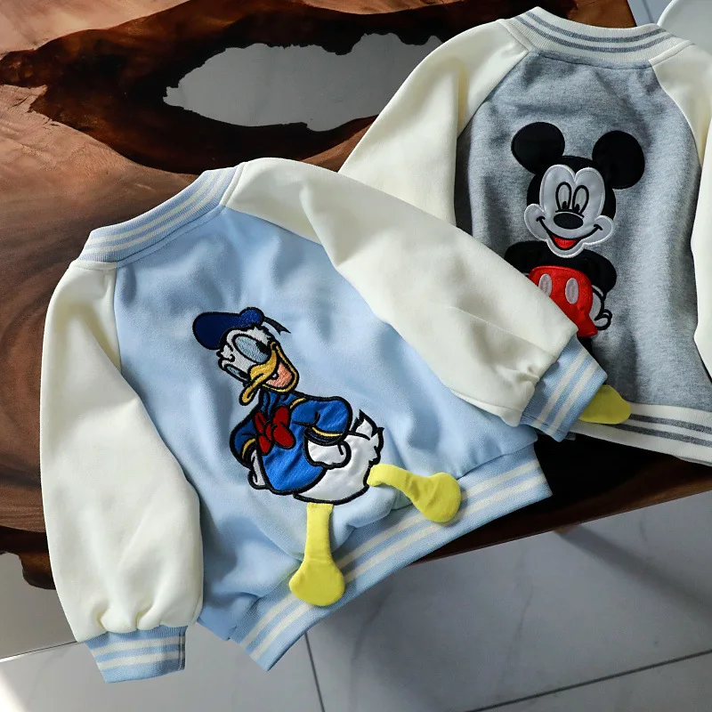 

Disney 2025 Kids' Baseball Jacket - Spring Cartoon Zip-Up Coat for Toddlers, Lightweight Open-Front Top
