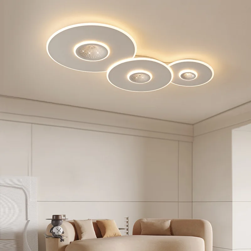 

Modern creative round bedroom LED white ceiling lamp for living room dining room indoor lighting