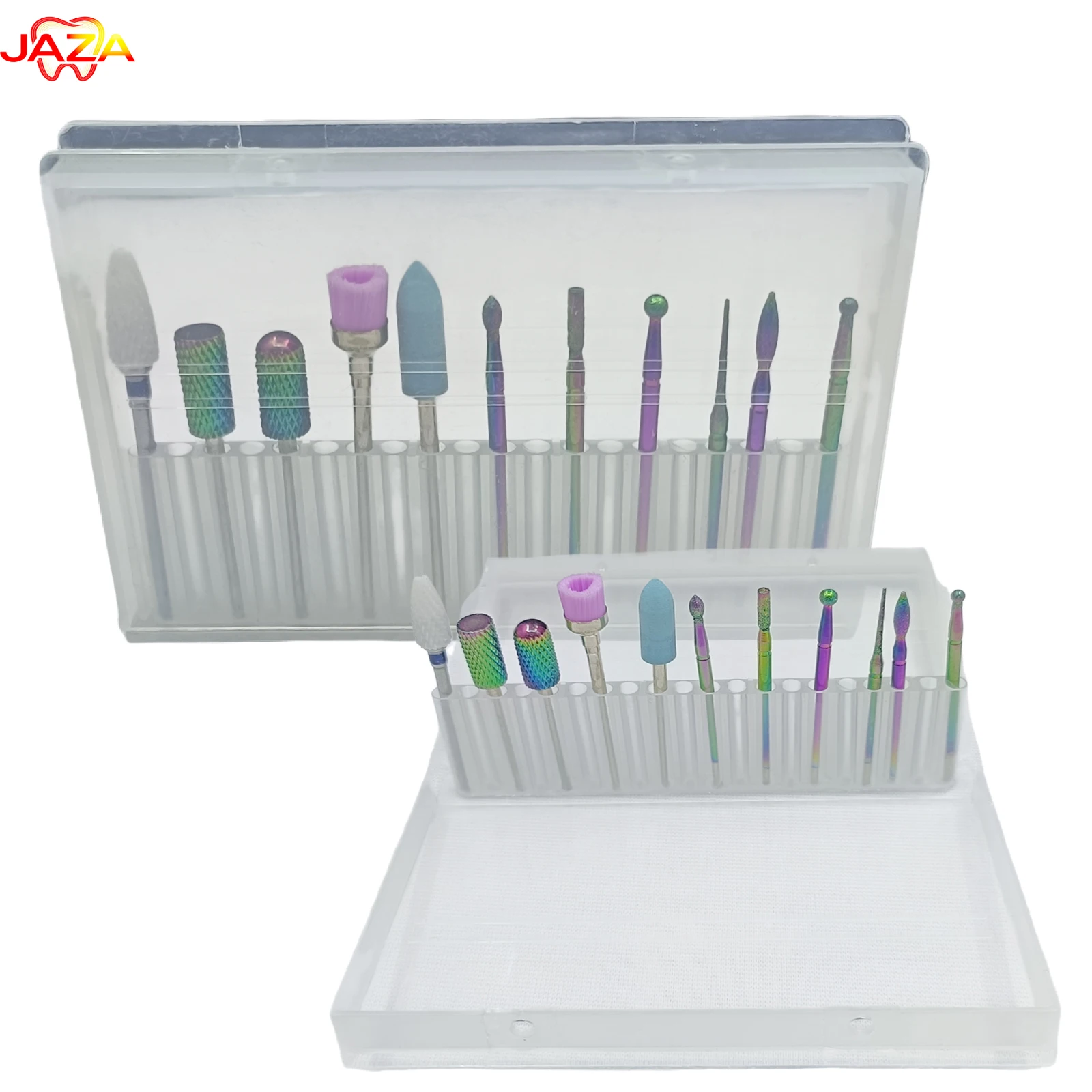 Professional 11in1 Dental Bur&Polishing Set Iridescent Coating Wear-Resistant Universal Fit High-Speed Dental Handpiece Supplies