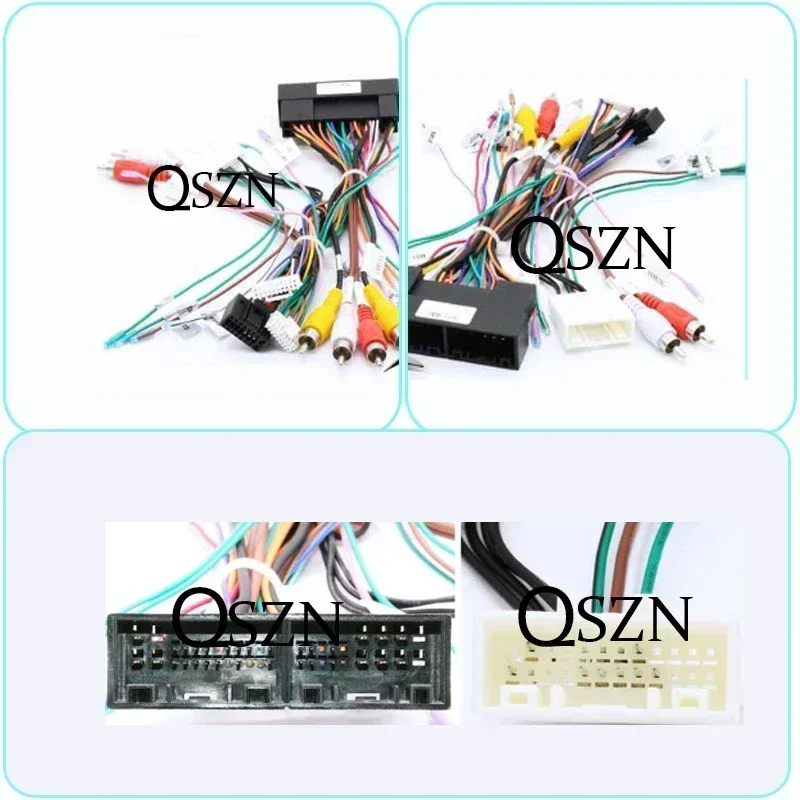 QSZN 2 Din Canbus Box Decoder HY-SS-04 For HYUNDAI Santa fe KIA 16 PIN Power Harness Wiring Cables Car Radio