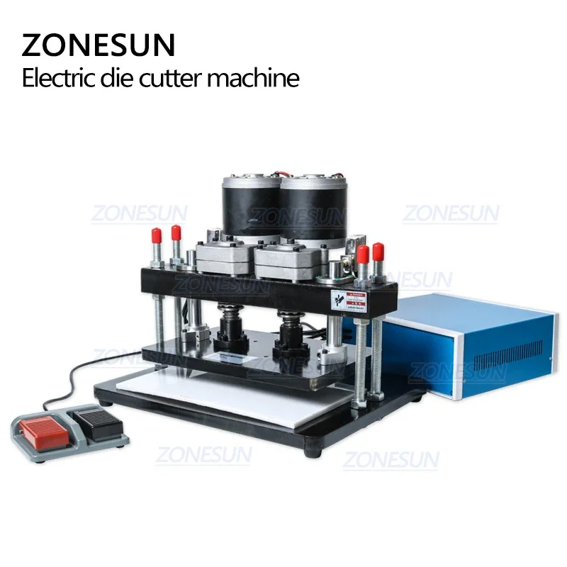 ZONESUN-máquina troqueladora eléctrica de cuero, cortador de molde de papel fotográfico, herramienta de troquelado para corte de cuero, 35x22cm