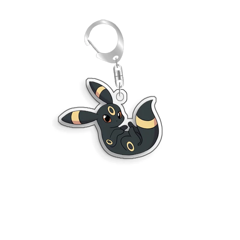 For Pokemon Elf Qikchu Glaceon Flareon Eevee Vaporeon Original Acrylic Selfmade Cute Cartoon Anime Keychain Pendant Toy Gift 5cm