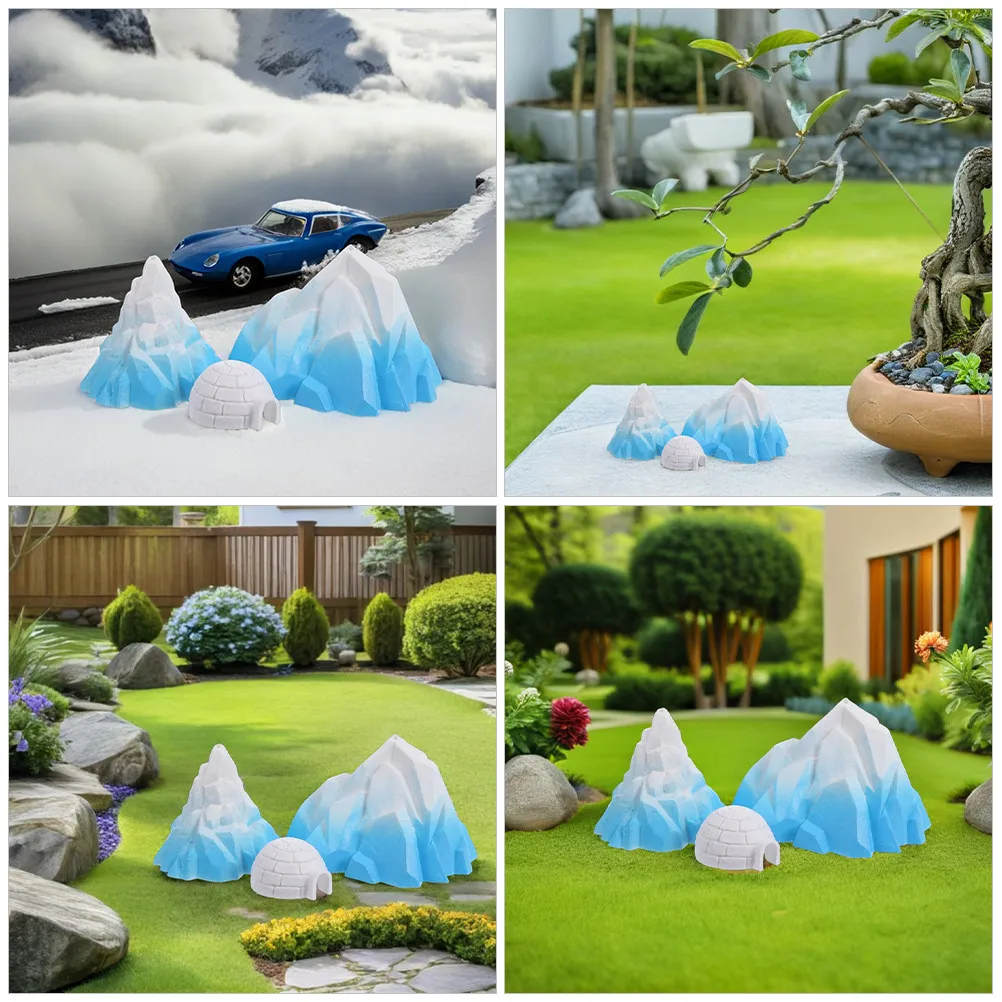 6Pcs Miniature Iceberg Ornament Set Realistic Texture Lifelike Winter Scene Decor for Aquarium Landscaping Diorama