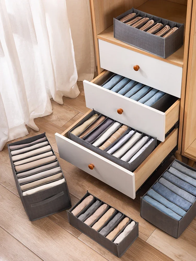 Haushalts-Aufbewahrungsbox für Hosen, Jeans-Aufbewahrungsbox, Unterwäsche-Aufbewahrungsbox, Hosenständer, Unterteilte Aufbewahrungsbox, Aufbewahrungsbox – Detail 4