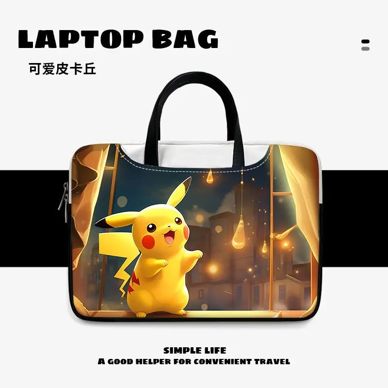

NEW Anime Pok é mon Pikachu Laptop Bag Cute Large Capacity Tablet Organizer Cartoon Handbag Laptop Case 15in 13in 14in 16in 17in