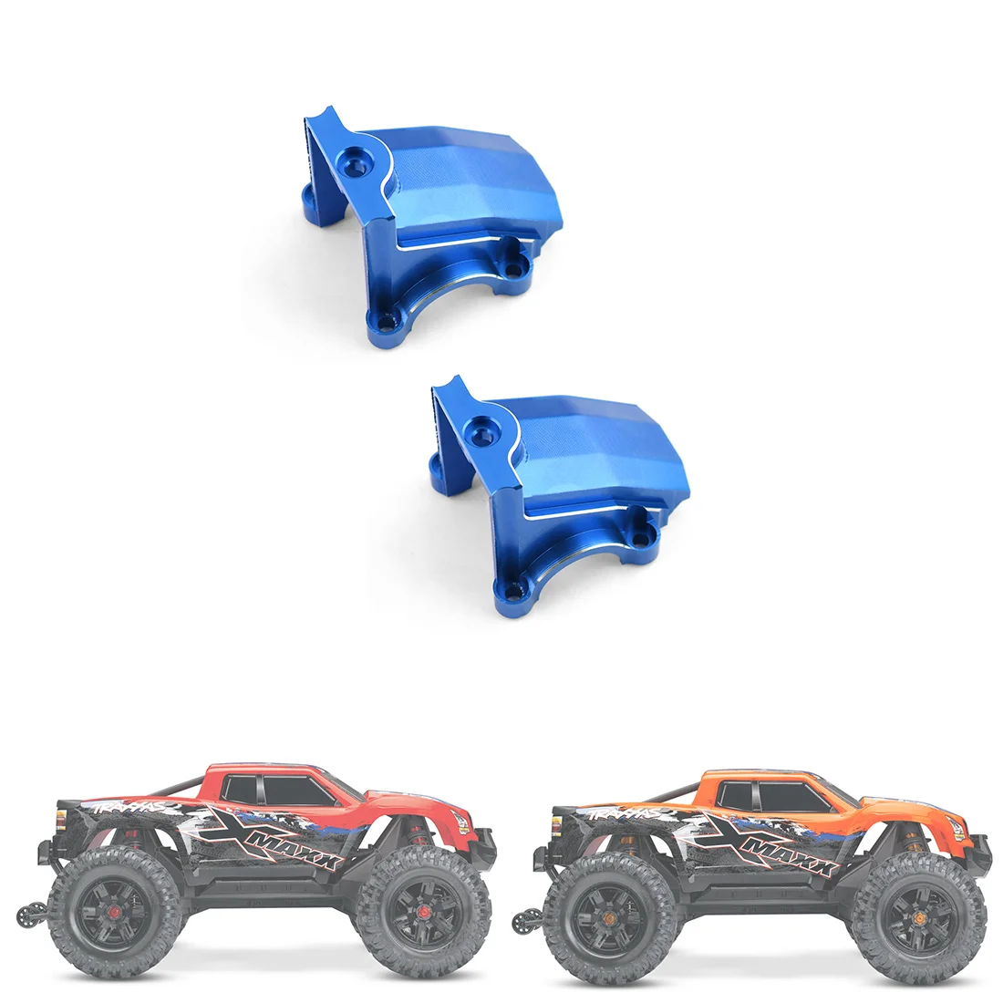 2 sztuki metalowa przednia i tylny mechanizm różnicowy osłona skrzyni biegów do 1/5 Traxxas X-Maxx Xmaxx 6S 8S części do ulepszenia samochodów zdalnie sterowanych, 3