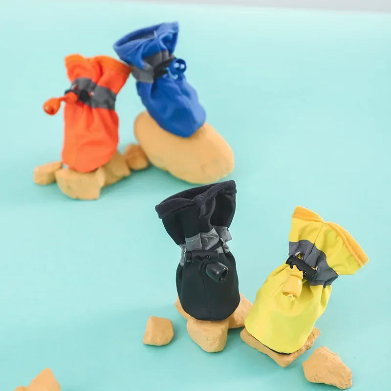 

4pcs/set Waterproof Pet Dog Shoes Off Small Dog Off Non Slip Rain Boots Kitten Dog Pet Soft Soled Boots Pet Claw Accessories