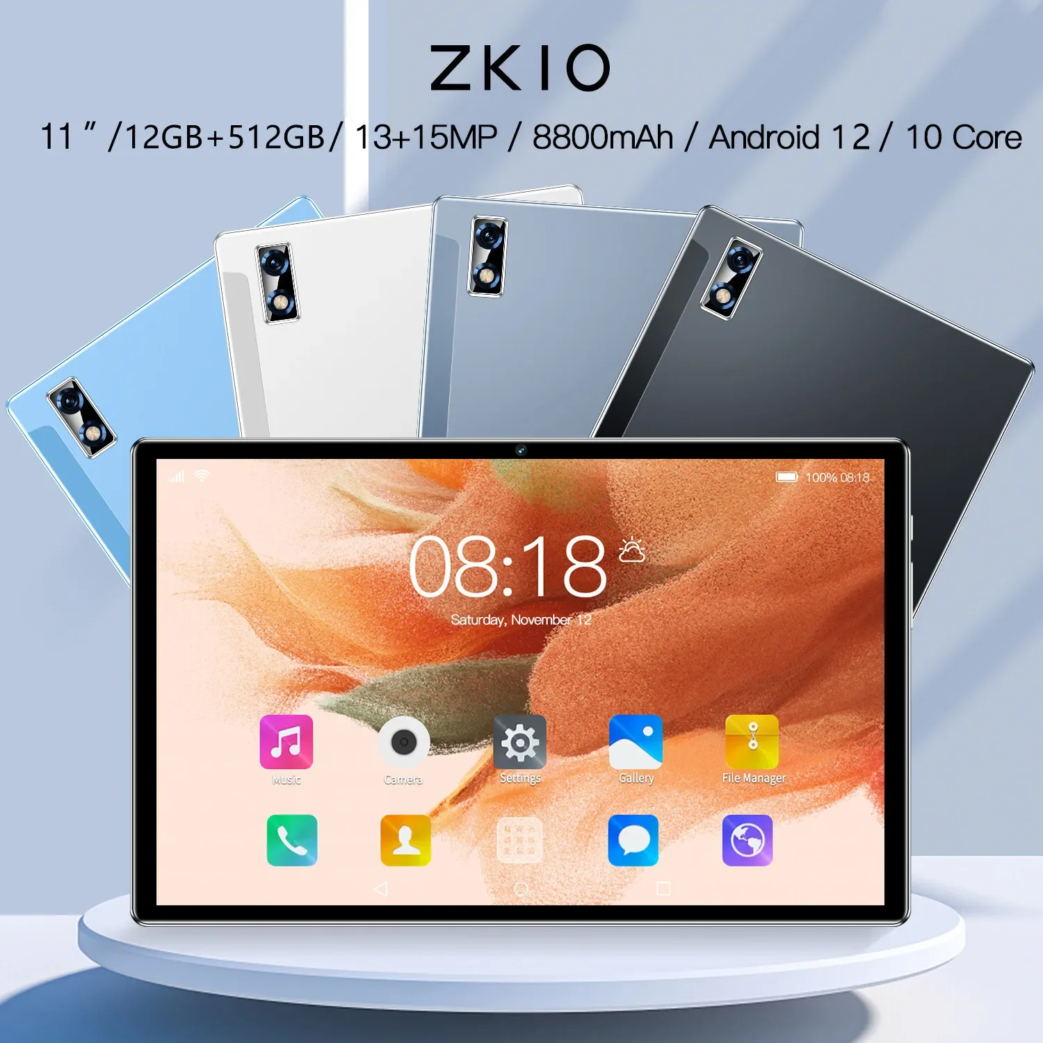 Tableta PC con Android 12, dispositivo de 11 pulgadas, 12GB de RAM + 2023 GB de ROM, 4G/5G, SIM Dual, llamadas telefónicas, GPS, Bluetooth, WiFi, Google, novedad de 512