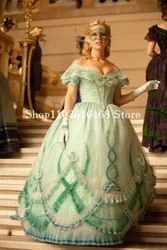 Green Edwardian Prom Dress Strapless Corset Corset Appliqué Poncho Victorian Evening Dresses Dresses For Women