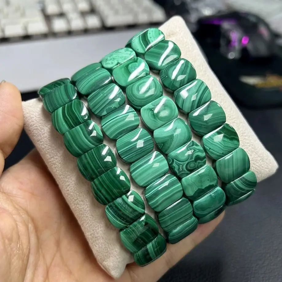

Malachite Strand 10x14mm Natural Green Gemstone Bracelet Necklace Men Jewelry