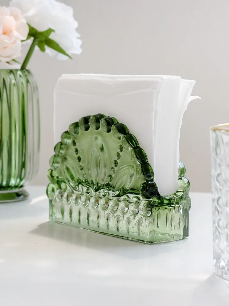 Hotel Family Dining Table Tissue Holder, Western Restaurant Glass Tissue Holder, Square Tissue Holder, Dining Table Decoration
