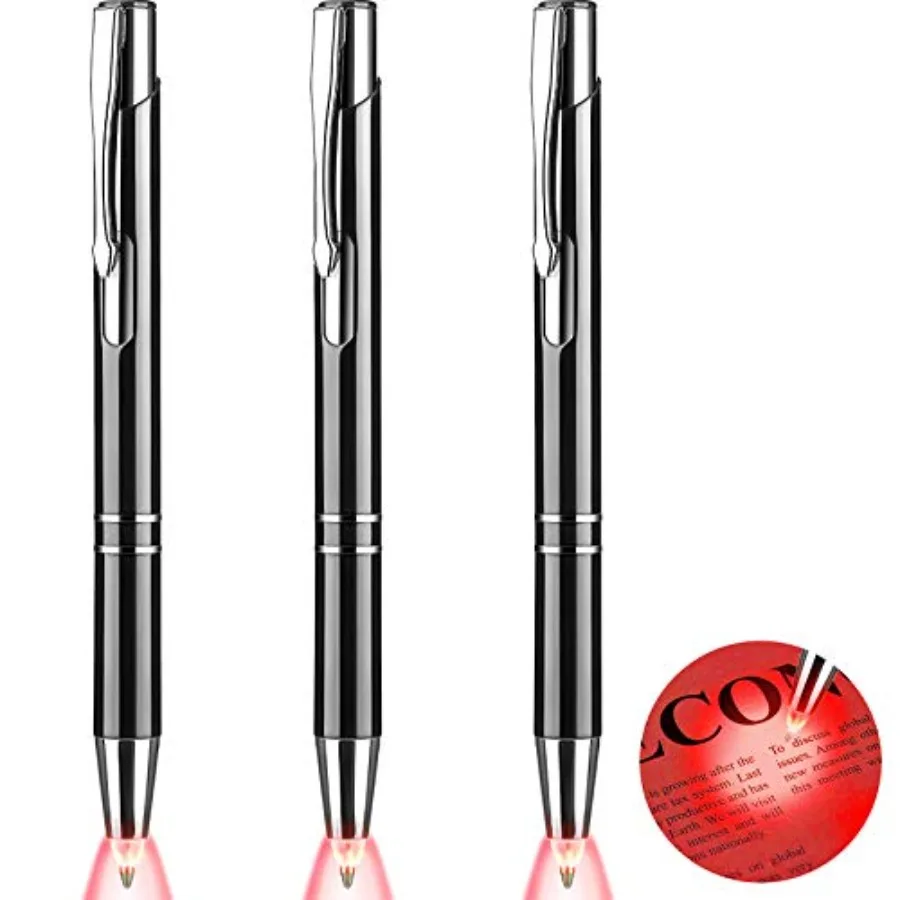 

Lighted Tip Pen Flashlight Writing Ballpoint Pens LED Penlight Light Up with Bright White Light for Writing in the Dark 3 Piece