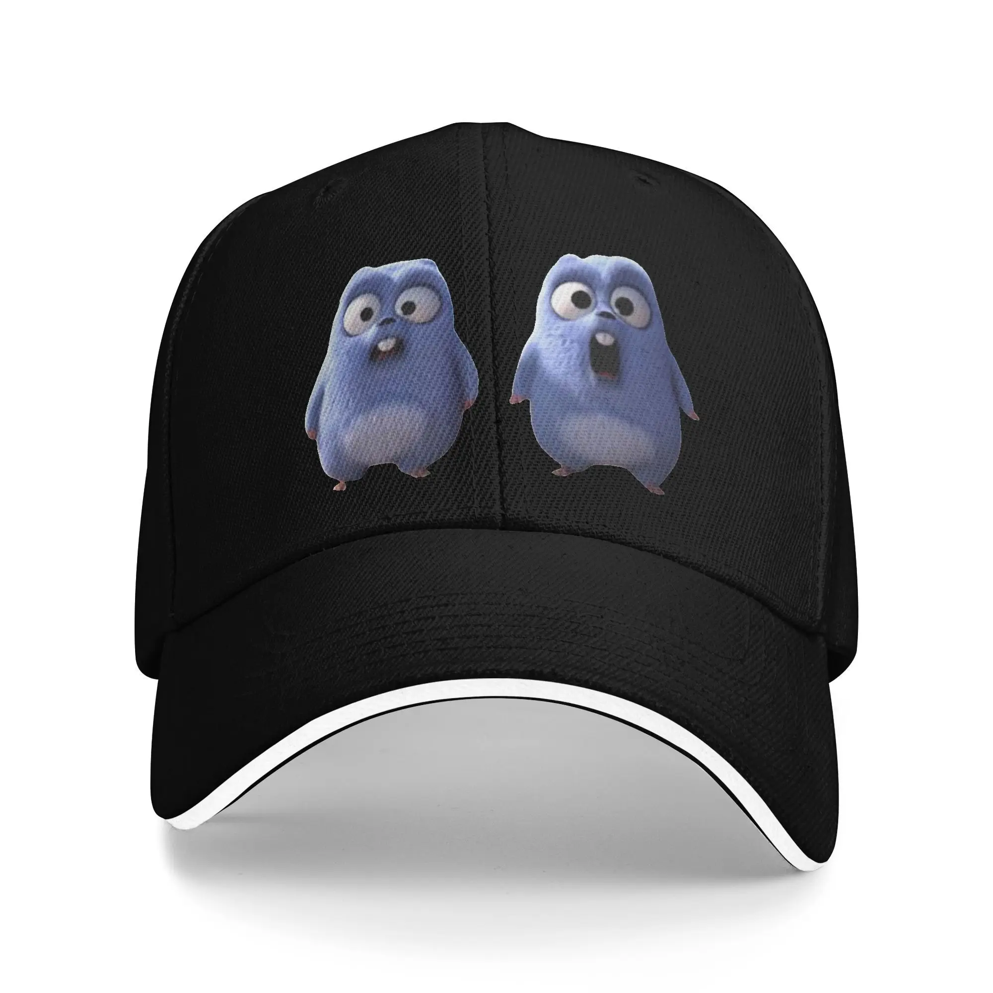 

Two Lemmings Surprised Baseball Caps Fashion Animation Sandwich Caps Unisex Style Breathable Dad Hat Workouts