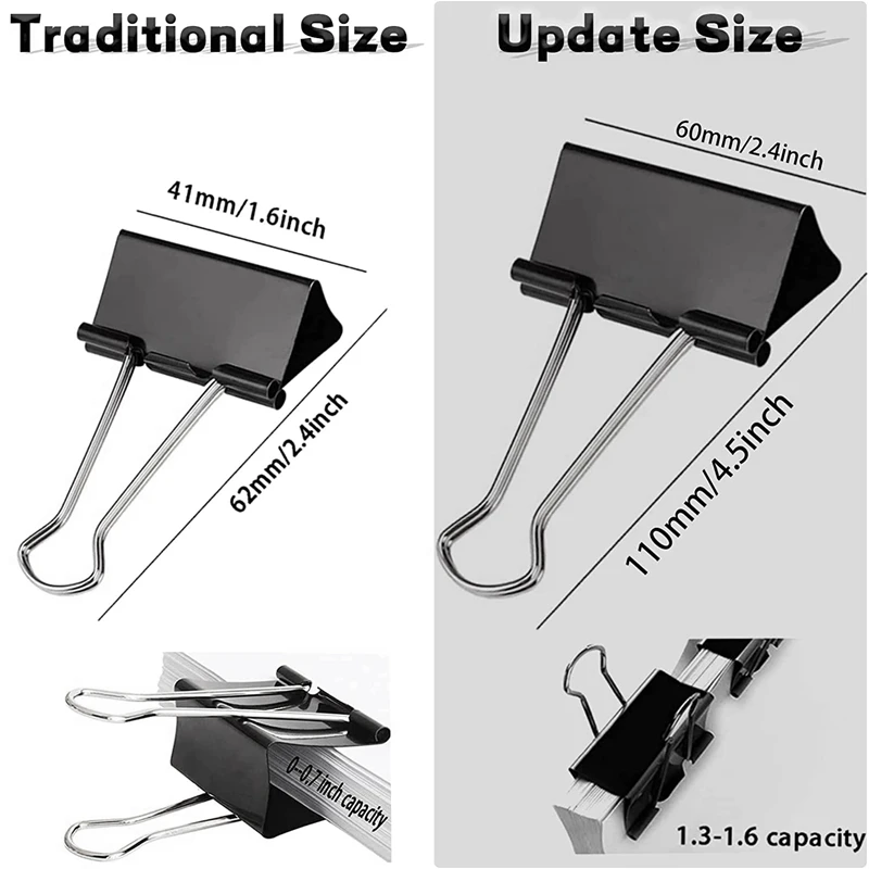 Big Binder Clips 2.4 Inch (36 Pack), Upgrade Giant Binder Clips Big Paper Clips Clamp For Office