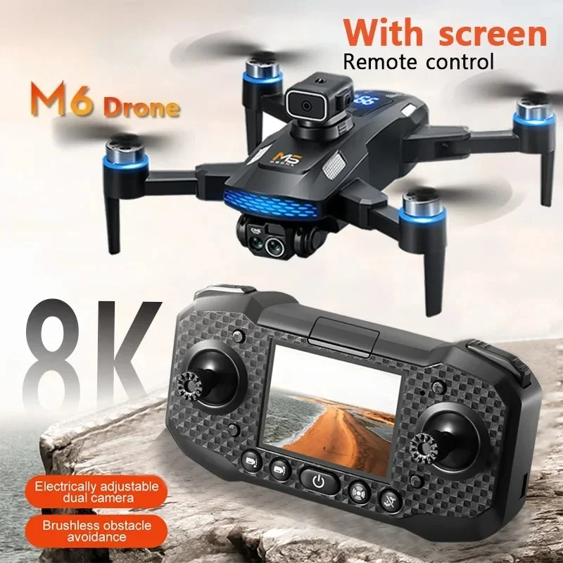 

2026 New M6 Drone 8K Professional HD Camera Drones 5G WIFI FPV Video 4k UAV With screen Remote control RC Quadcopter Dron