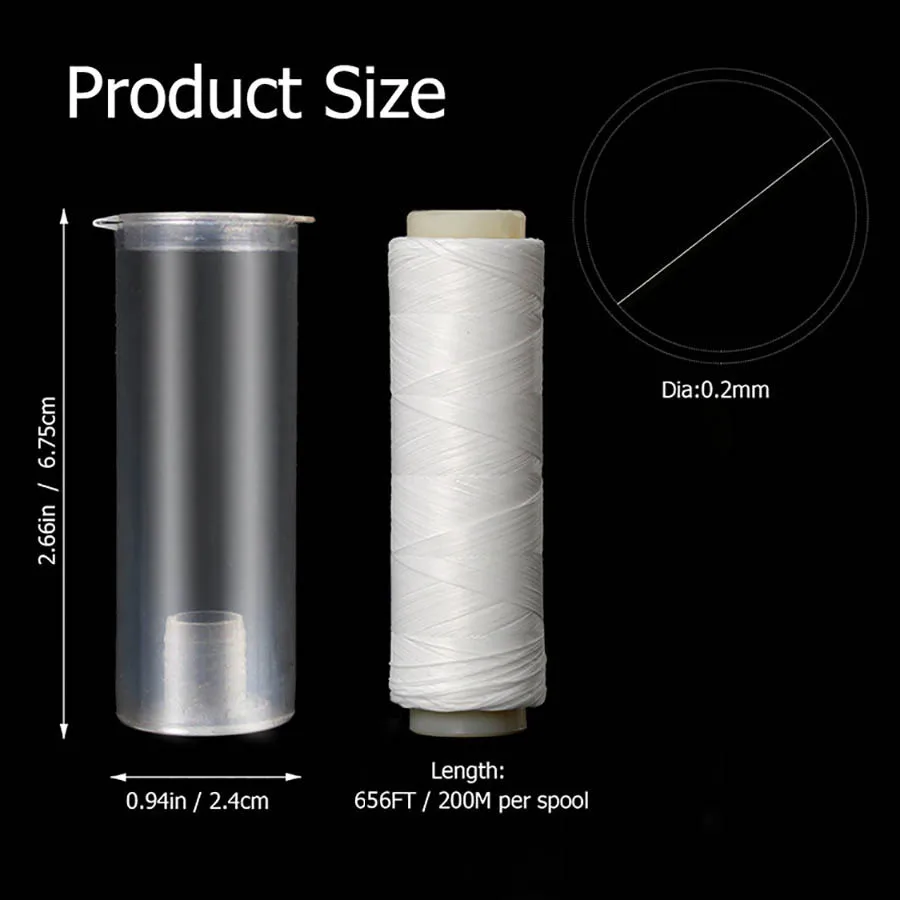 Bait Elastic Thread 2Pcs/Box Bait Saver 0.2mm 656FT Per Spool Stretchy Invisible Sea Fishing Line Keeping Bait On Hook