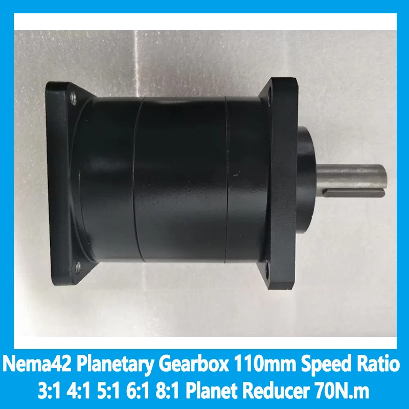 

Nema42 Planetary Gearbox 110mm Speed Ratio 3:1 4:1 5:1 6:1 8:1 Planet Reducer 70N.m for Stepper Motor Nema 42 or 110 Servo Motor