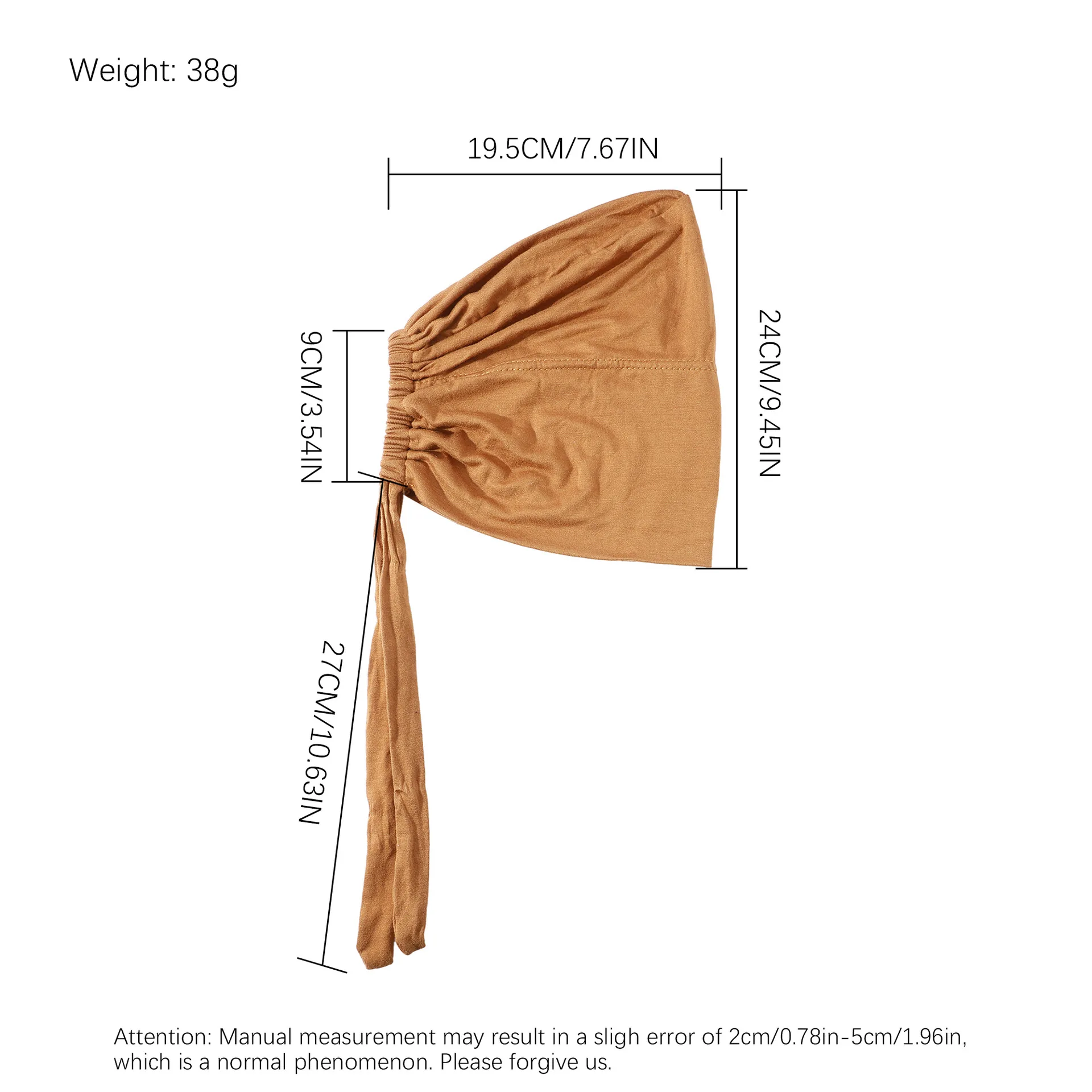 [고품질 순수 머서라이즈드 코튼] 조절 가능한 헤어 스카프, 캡, 탄력 스트랩 백킹, 작은 모자, 실 스카프 커버