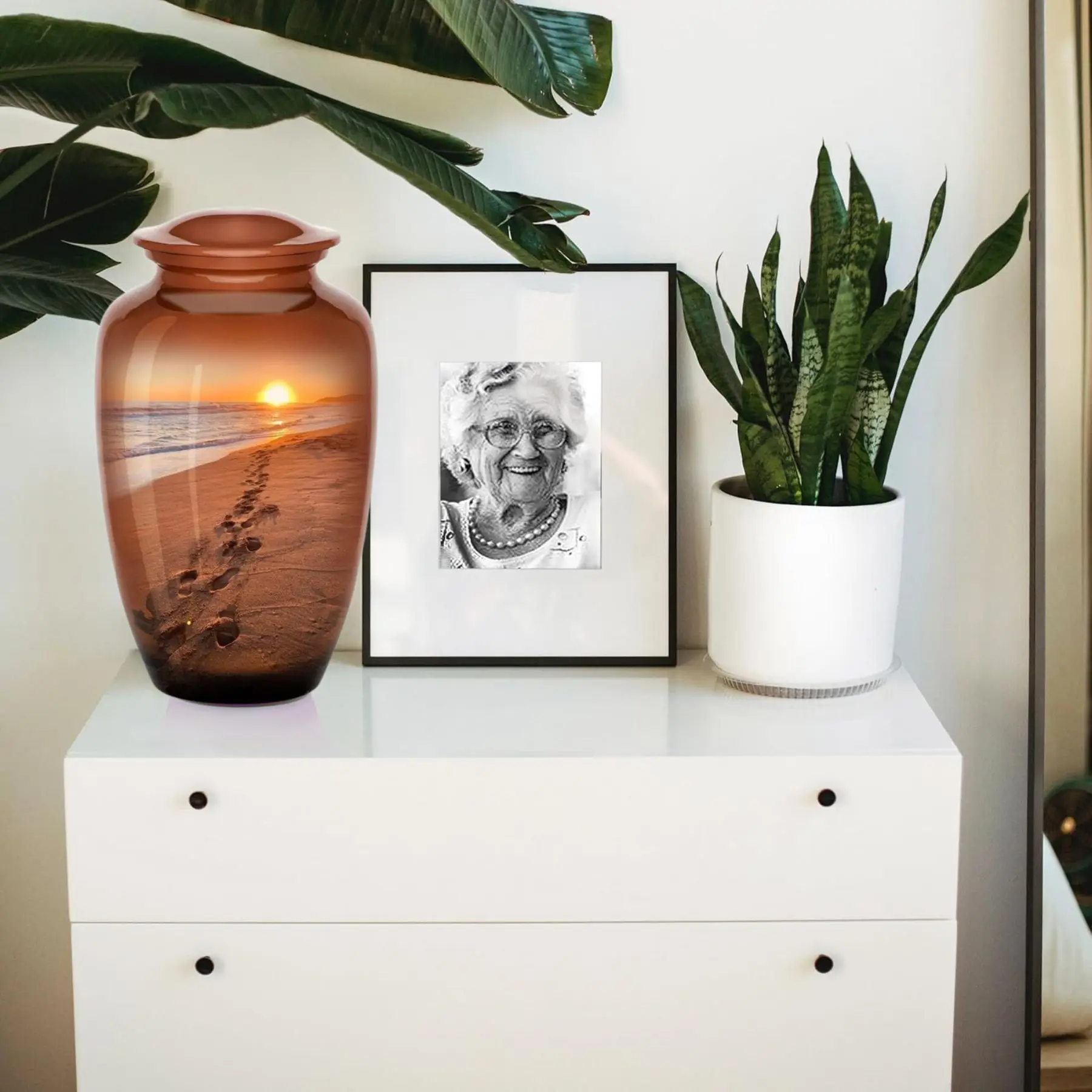 urna ludzka lub zwierzęca, wzór z piasku morskiego, kremacja, pamiątkowa, dla dorosłych, pamiątka