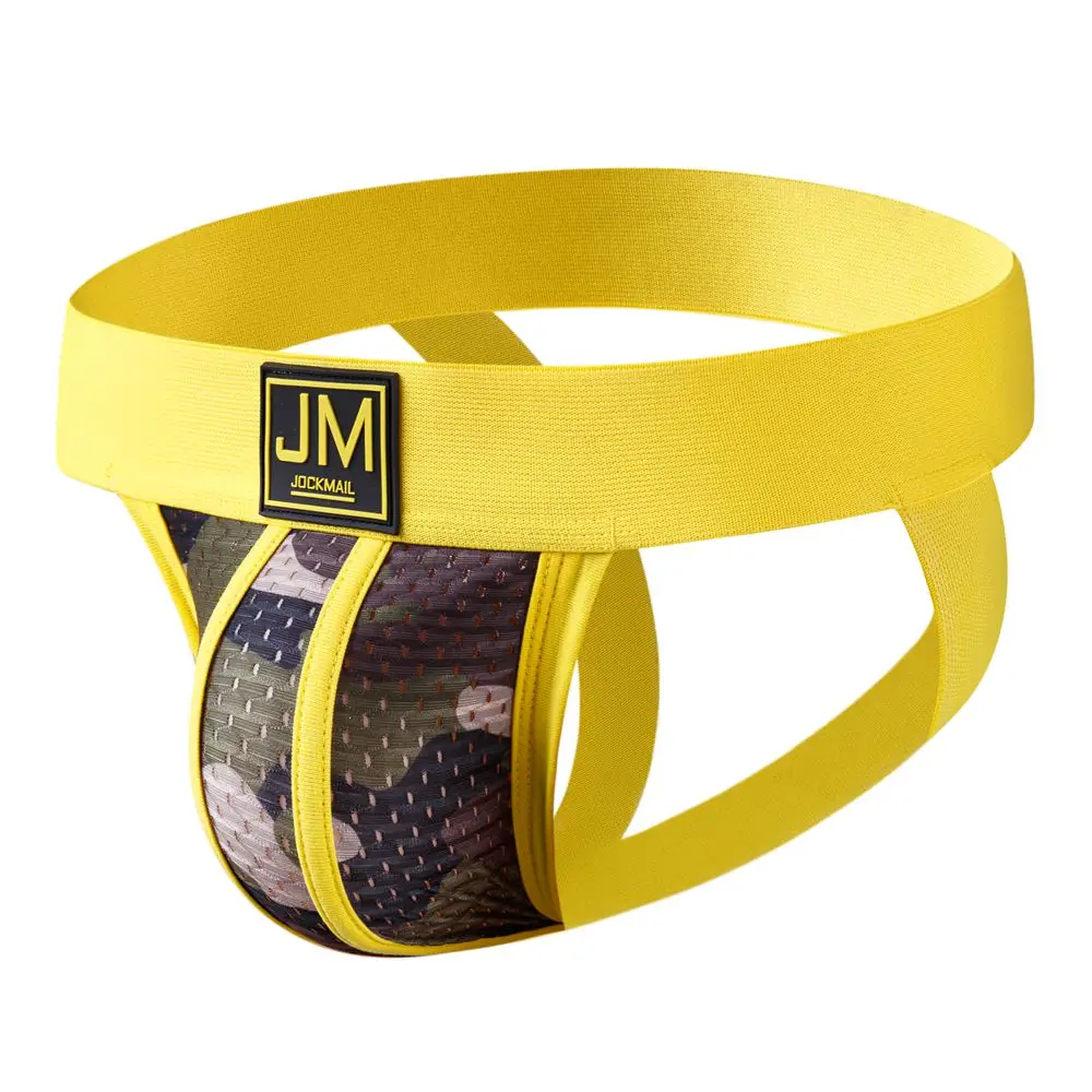 JOCKMAIL sexy underwear men jockstrap camouflage mesh underwear sissy men briefs bikini Breathablegay underwear g string tanga