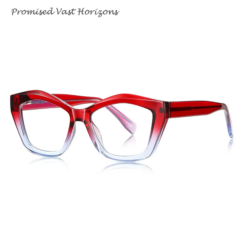 TR New Blue Light Blocking Green Glasses Woman European American Fashion Plano Lens Progressive Color Y2k Glasses Frame