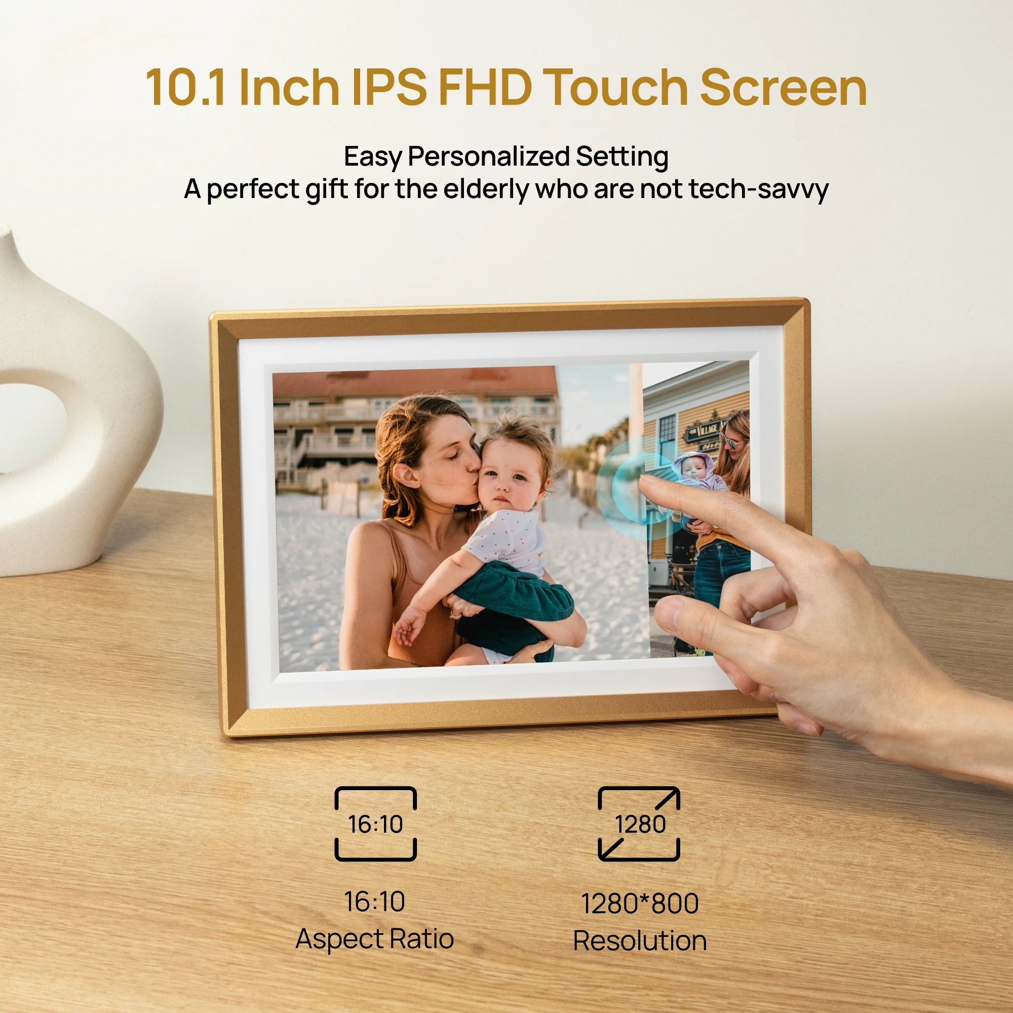 ARZOPA Metal Digital Picture Frame WiFi 10.1