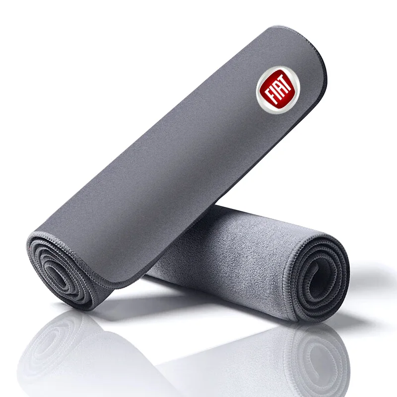Car High-end Microfiber Towel Car Wash Towel Detailing Cleaning Cloth Emblem For Fiat Panda Bravo Punto Linea Croma Ducato Doblo