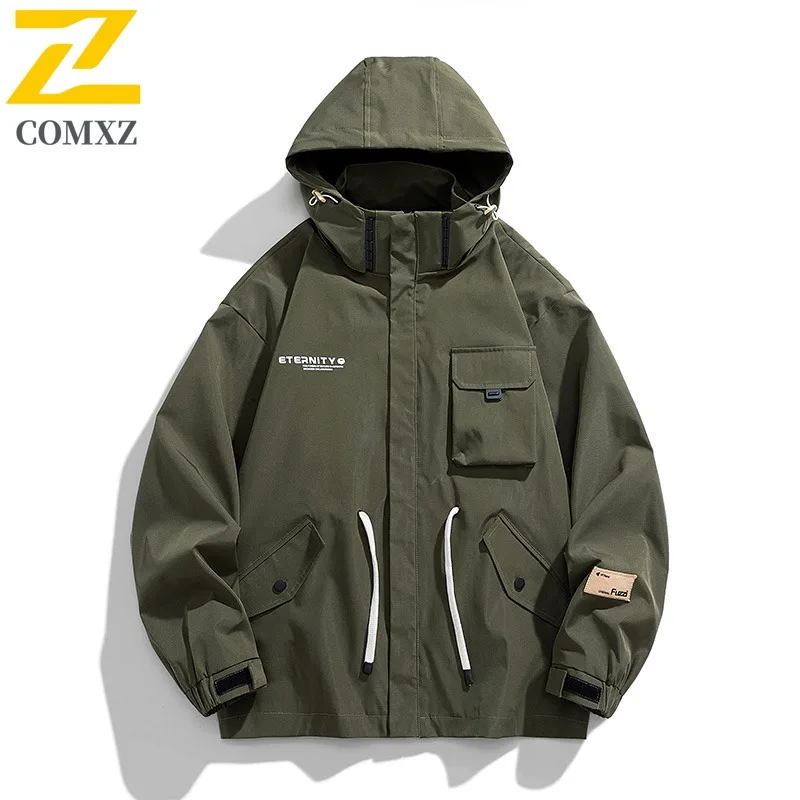 

COMXZ мужской плащ, красивый ветрозащитный дышащий уличный кемпинг, походные куртки, 2025 г., устойчивое к царапинам осеннее пальто для приключений